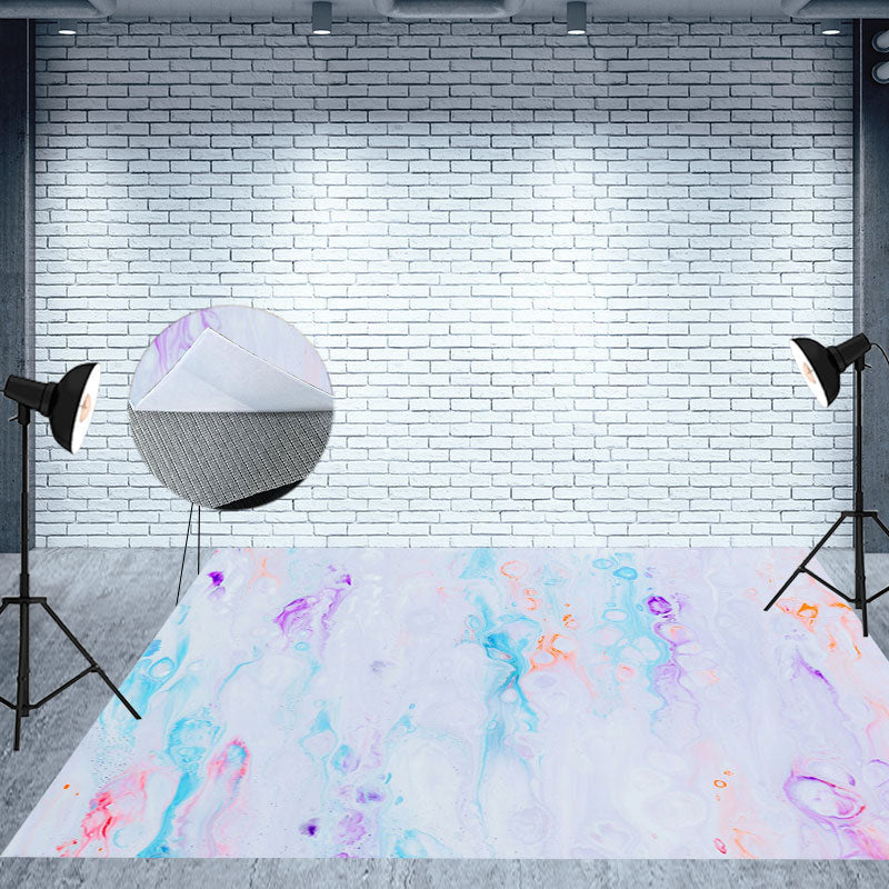Aperturee - Colorful Bubble Fantasy Marble Texture Floor Mat