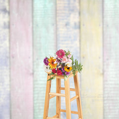 Aperturee - Colorful Candy Wood Vertical Stripe Photo Backdrop