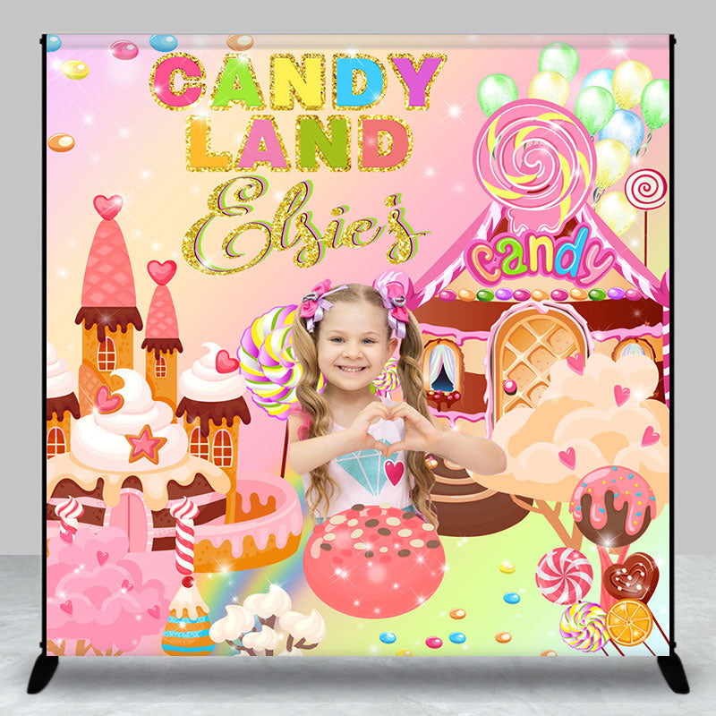 Aperturee - Colorful Candyland Custom Photo Birthday Backdrop