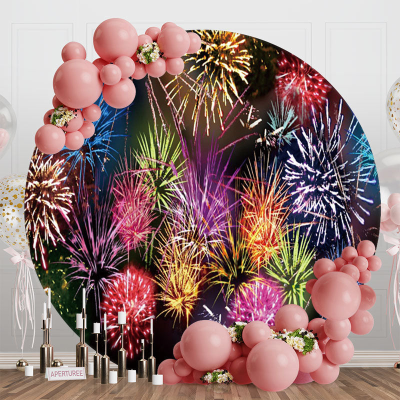 Aperturee - Colorful Carnival Celebration Holiday Circle Backdrop