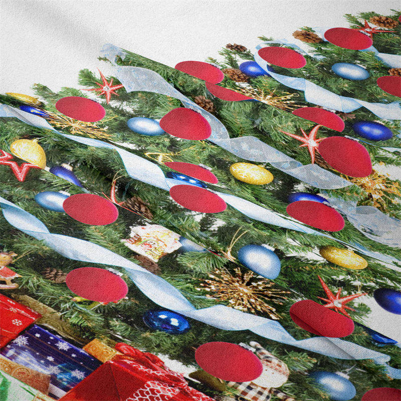 Aperturee - Colorful Christmas Tree Gifts Wall Tapestry Hanging