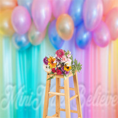 Aperturee - Colorful Curtain Balloons Valentines Day Backdrop