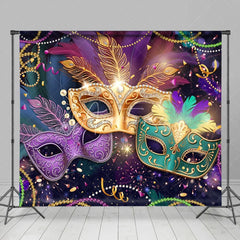 Aperturee - Colorful Feather Exquisite Mask Masquerade Backdrop