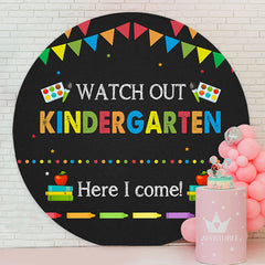 Aperturee - Colorful Kindergarten Party Backdrop For Kid