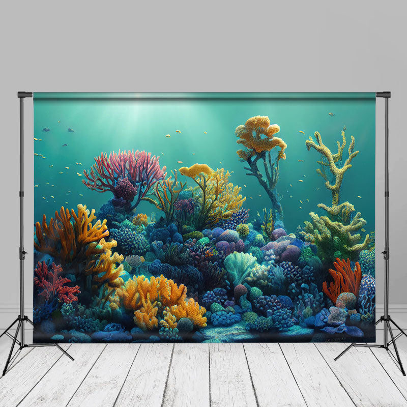 Aperturee - Colorful Ocean Coral Summer Backdrop For Portrait