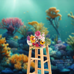 Aperturee - Colorful Ocean Coral Summer Backdrop For Portrait