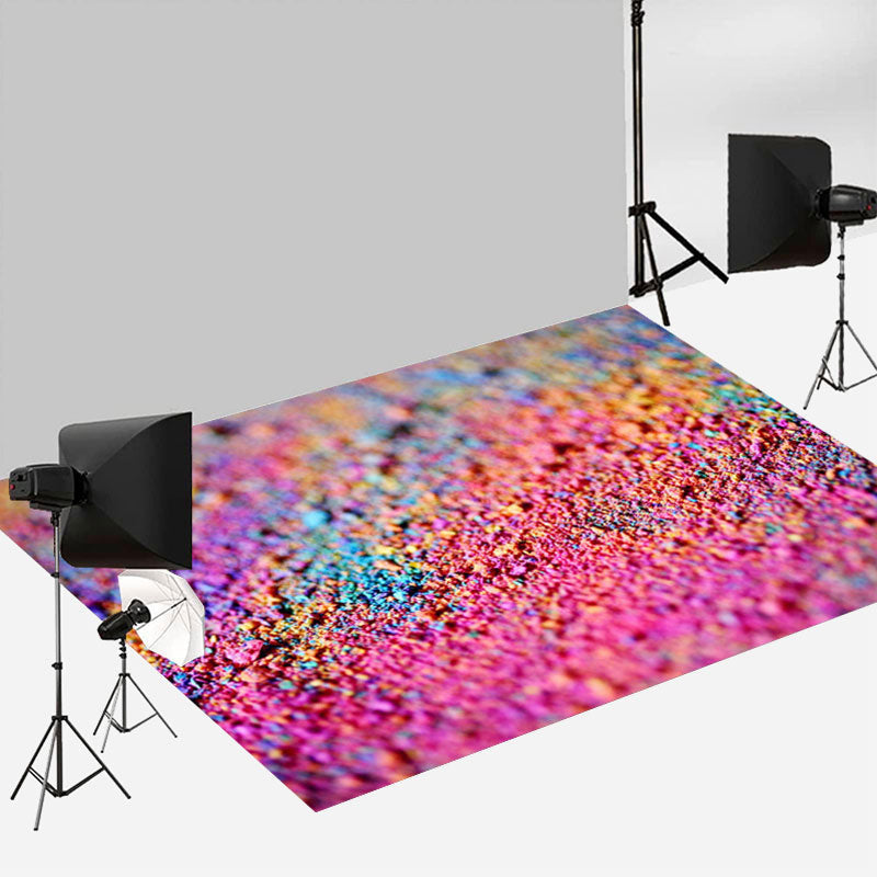 Aperturee - Colorful Pigment Granules Texture Bokeh Floor Mat