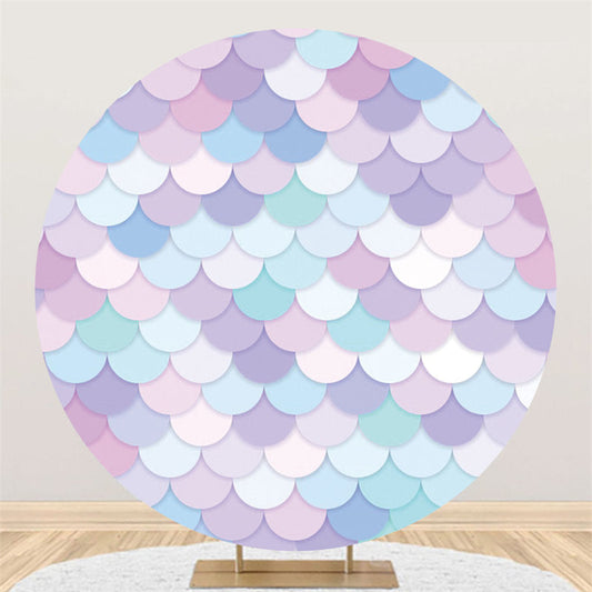 Aperturee Colorful Scales Mermaid Theme Circle Event Backdrop