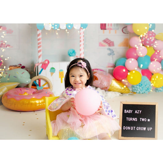 Aperturee - Colorful Sweet Candy Store Balloons Birthday Backdrop