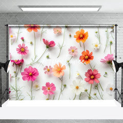 Aperturee - Colors Daisy Floral Birthday Backdrop For Photo