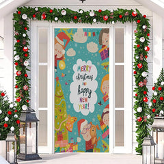 Aperturee - Colourful Merry Christmas Happy New Year Door Cover