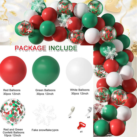 Aperturee - Confetti Christmas Balloon Arch Kit Snowflake Decorations
