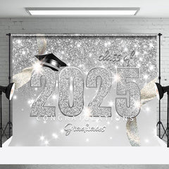 Aperturee - Congratulations Class Of 2025 Glitter Photo Grad Backdrop