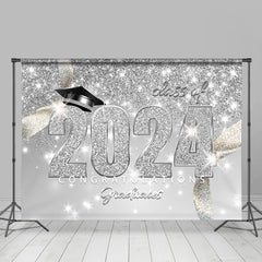 Aperturee - Congratulations Class Of 2024 Glitter Photo Grad Backdrop