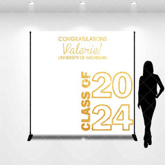 Aperturee - Congratulations White Custom Graduation Backdrop