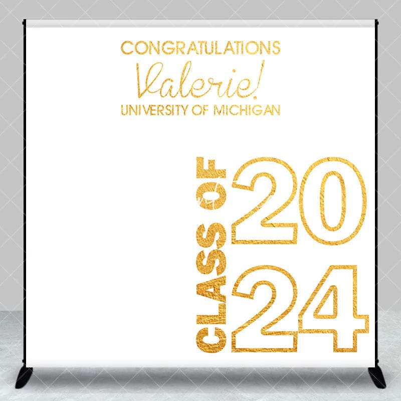 Aperturee - Congratulations White Custom Graduation Backdrop