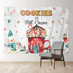 Aperturee - Cookies Hot Cocoa Red House Snowman Xmas Backdrop