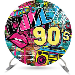 Aperturee - Cool 90s Lip Disco Musical Round Backdrop For Party