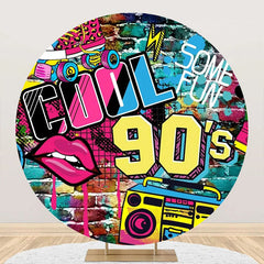 Aperturee - Cool 90s Lip Disco Musical Round Backdrop For Party