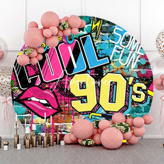 Aperturee - Cool 90s Lip Disco Musical Round Backdrop For Party