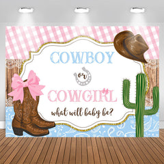Aperturee - Cowboy Or Cowgirl What Will Baby Be Gender Reveal Backdrop
