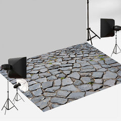 Aperturee - Cracked Little Dense Black Stones Rubber Floor Mat