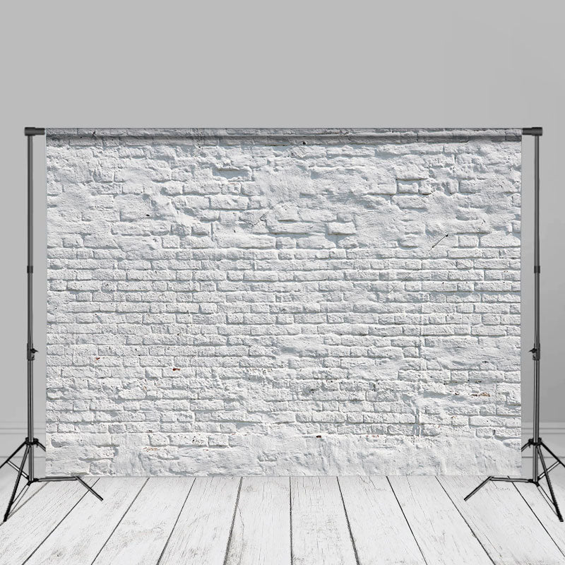 Aperturee - Cracked Weathered White Brick Photo Studio Backdrop