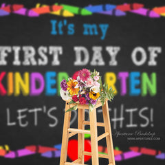 Aperturee - Crayons First Day Kindergarden Back To School Backdrop