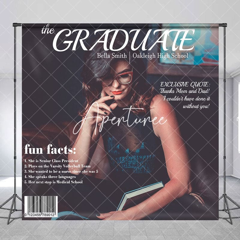 Aperturee - Creative Magazine Detail Custom Graduation Backdrop