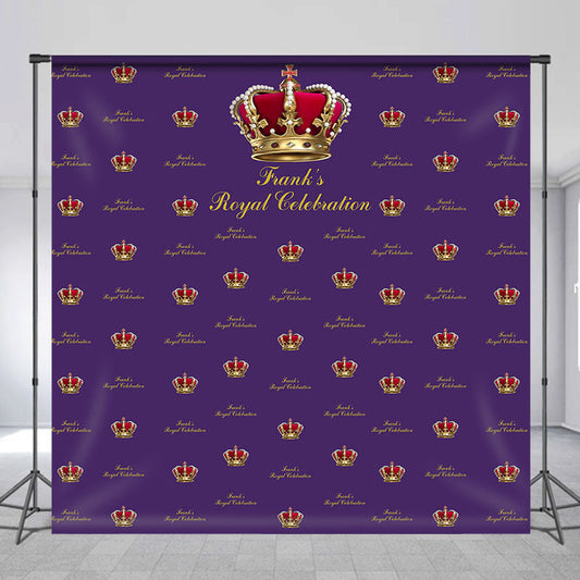 Aperturee - Crown Royal Custom Step And Repeat Purple Birthday Backdrop