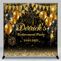 Aperturee - Custom Balloons Black Gold Retirement Party Backdrop