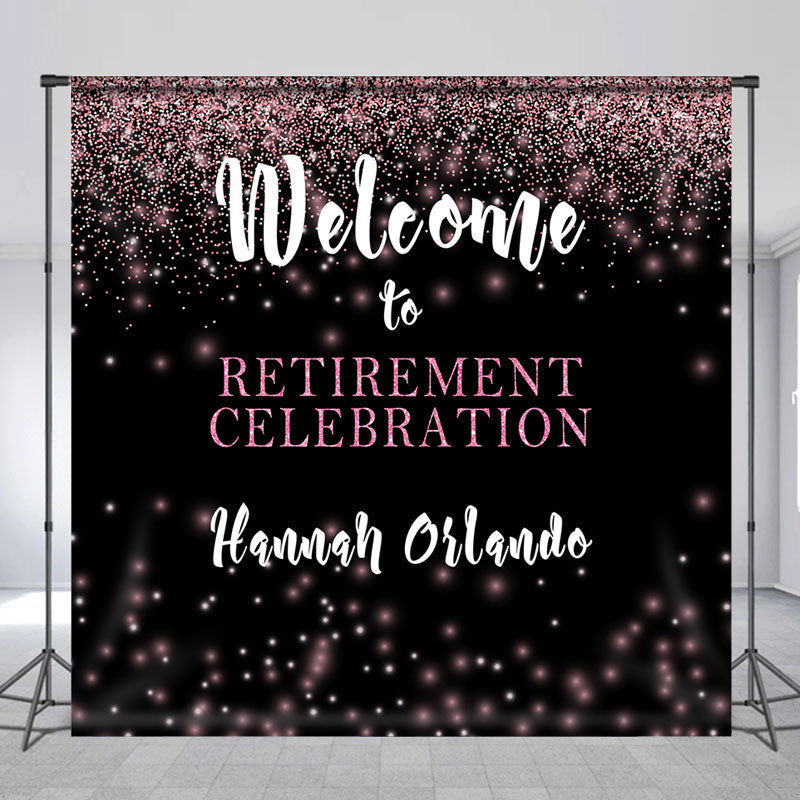 Aperturee - Custom Black Bokeh Retirement Celebration Backdrop