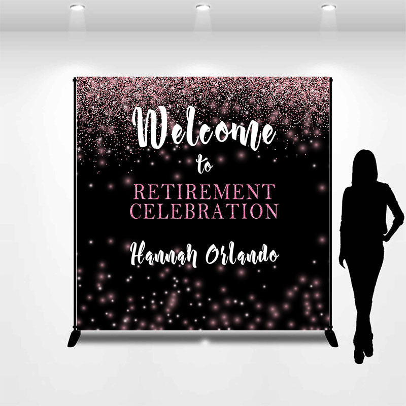 Aperturee - Custom Black Bokeh Retirement Celebration Backdrop