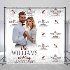 Aperturee - Custom Couple Photo Silver Wedding Anniversary Backdrop