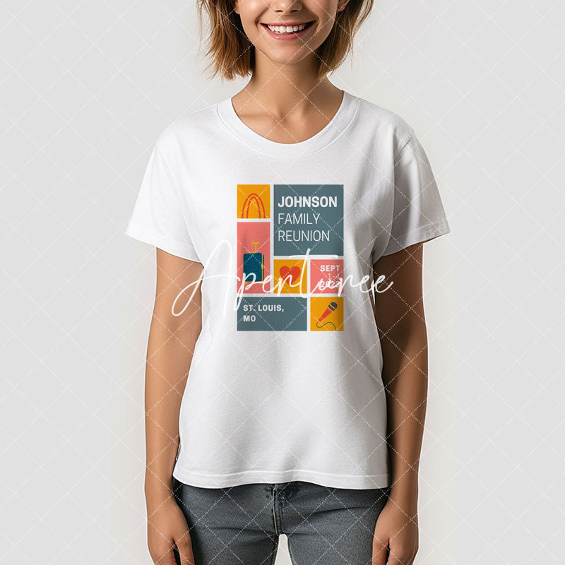 Aperturee - Custom Family Reunion Block Design T-Shirt