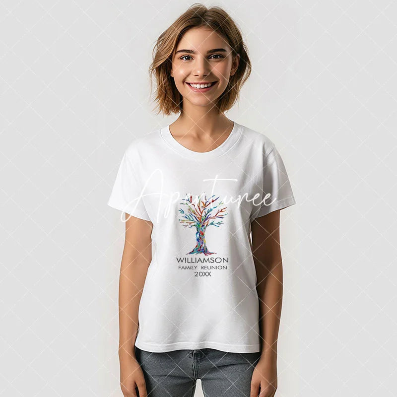 Aperturee - Custom Family Reunion Tree Rainbow Souvenir TShirt