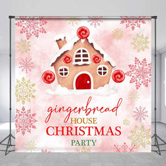 Aperturee - Custom Gingerbread House Snowy Christmas Backdrop