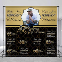 Aperturee - Custom Gold Black Step And Repeat Retirement Backdrop