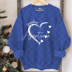 Aperturee - Custom Heart Sweatshirt Grandma With Kids Name Christmas Gifts