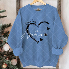 Aperturee - Custom Heart Sweatshirt Grandma With Kids Name Christmas Gifts