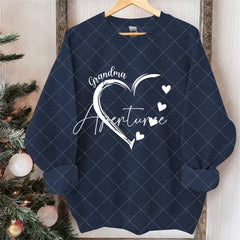 Aperturee - Custom Heart Sweatshirt Grandma With Kids Name Christmas Gifts