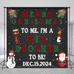 Aperturee - Custom Name Baby Shower Christmas Backdrop For Boy