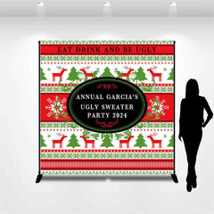 Lofaris Custom Name Christmas Sweater Texture Party Backdrop