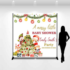 Aperturee - Custom Name Christmas Tree Baby Shower Backdrop