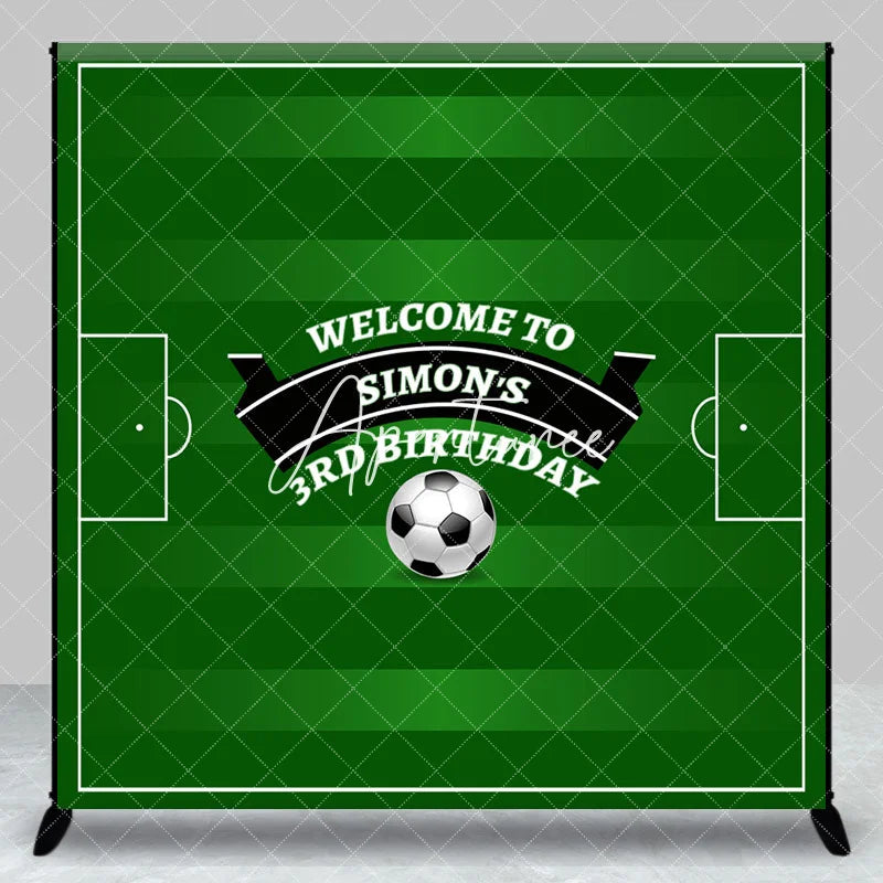 Aperturee - Custom Name Green Football Field Birthday Backdrop