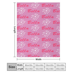 Aperturee - Custom Name Sparkle Pattern Repeat Pink Blanket
