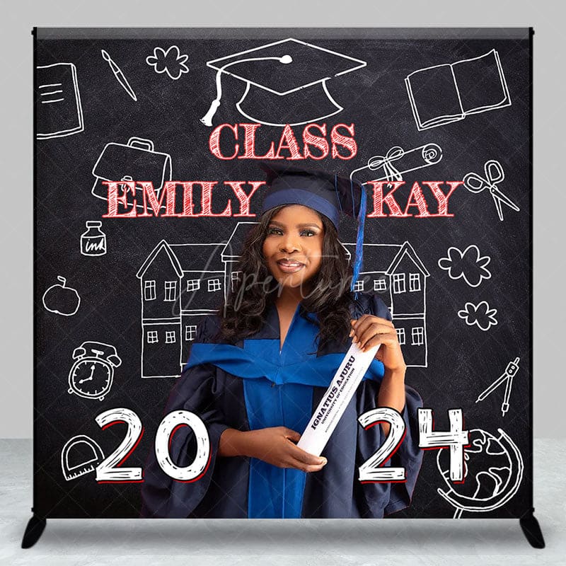 Aperturee - Custom Photo Blackboard Graduation 2024 Backdrop