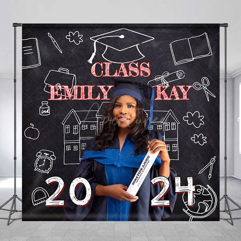 Aperturee - Custom Photo Blackboard Graduation 2024 Backdrop