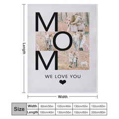 Aperturee - Custom Photo Bold Mom Letters Present Warm Blanket