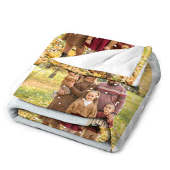 Aperturee - Custom Photo House Tree Family Christmas Blanket